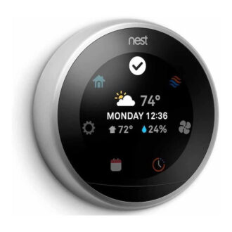 Nest Google T3007Es Learning Thermostat, 3rd Gen, Smart Stainless Steel. Enhance your home's comfort and energy efficiency with this advanced smart thermostat. Compatible with Alexa, it allows convenient voice control. Its sleek stainless steel design blends seamlessly with any decor. Experience the power of smart heating and cooling with the Nest Learning Thermostat!